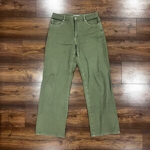 Garage Olive Green Wide Leg Jeans Size 9